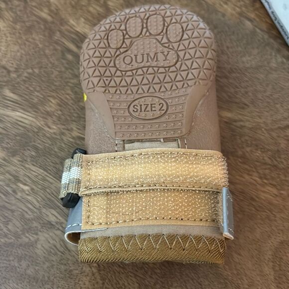 QUMY Dog Boots & Paw Protectors for Snow, Hot Pavement, Rain, Anti Slip khaki - Picture 8 of 8
